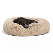 Best Friends by Sheri Original Calming Donut Shag Cuddler, 30x30 Taupe