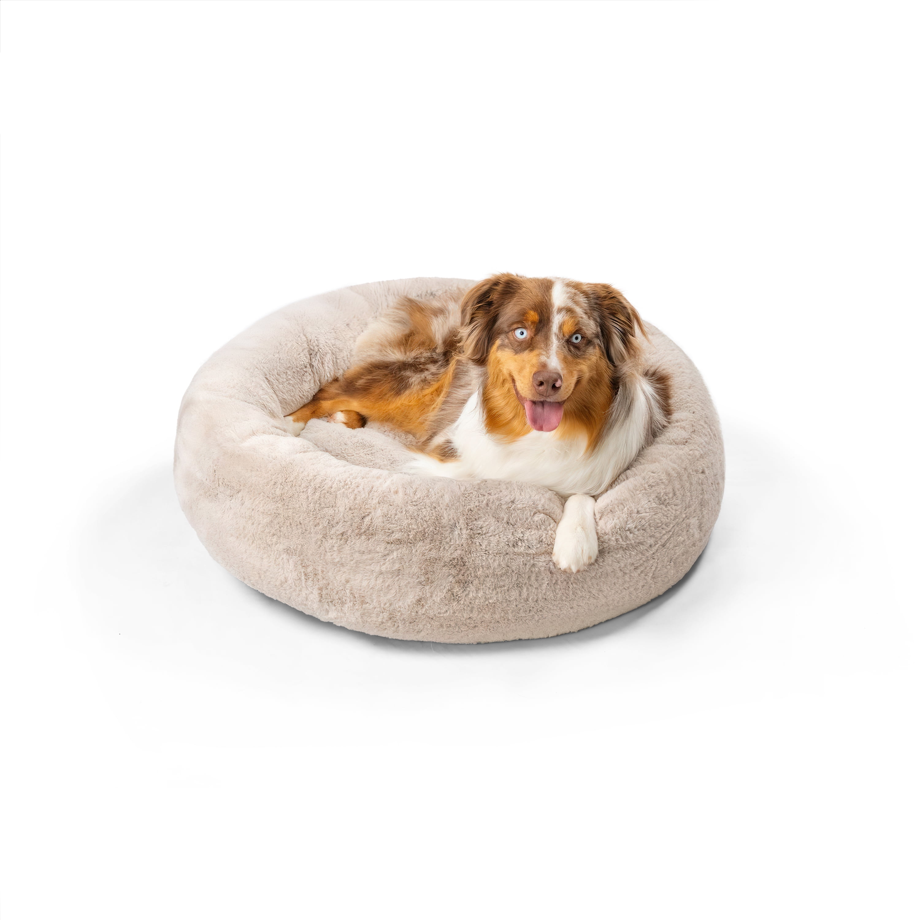 Best Friends by Sheri SnuggleSoft Faux Fur Calming Donut Bed for Dogs, Brown, Medium, 30x30