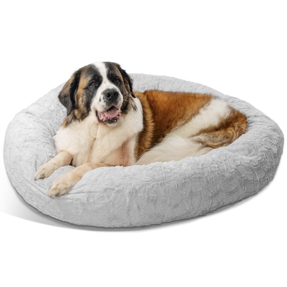Best Friends by Sheri Original Calming Donut Dog Bed, Gray, XL, 45"