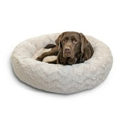 Best Friends by Sheri The Original Calming Donut Dog and Cat Bed in Lux Fur Oyster, Large 36x36"