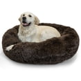 thumbnail image 1 of Best Friends by Sheri The Original Calming Donut Dog Bed – Washable Plush Pet Bed for Large Breeds up to 100 lbs, Shag Faux Fur, Dark Chocolate, Large (36" x 36"), 1 of 8