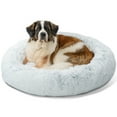 thumbnail image 1 of Best Friends by Sheri Original Calming Donut Dog and Cat Bed, Shag Faux Fur, Frost Gray, XL (45x45") - Helps Provide Anxiety Relief for Pets, 1 of 8