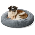 thumbnail image 1 of Best Friends by Sheri Original Calming Donut Dog and Cat Bed, Shag Faux Fur, Gray, XL (45in x 45in) - Anxiety Relief for Pets Up to 150 lbs, 1 of 7