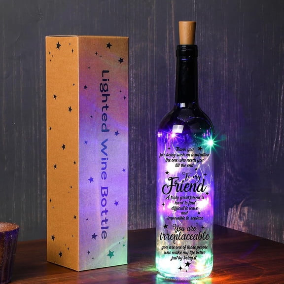 Best Friendship Gift for Women Wine Bottle Lights with Cork Gift for Friend Light up Lamp Decor LED Glass Waterproof Cork Decor for Home Birthday Holiday Friendship Elegance New Year Decoration