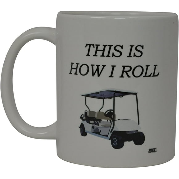 Best Funny Golf Coffee Mug This is How I Roll Golf Cart Novelty Cup Joke Great Gag Gift Idea For Office Work Adult Humor Employee Boss Golfers