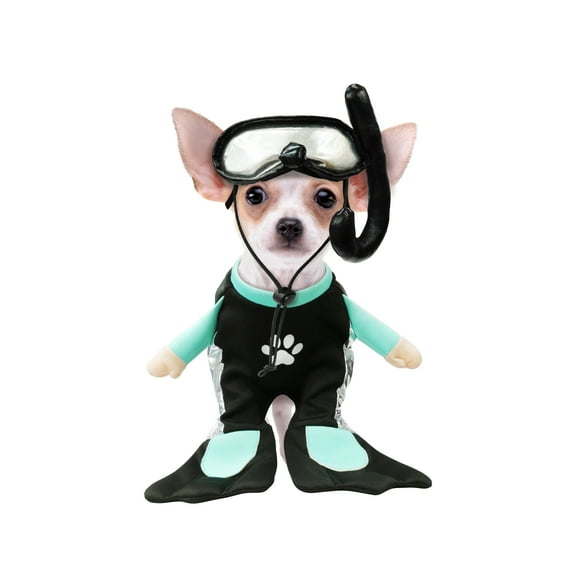 Best Furry Friends Costume for Dogs or Cats, Scuba Diver, Medium