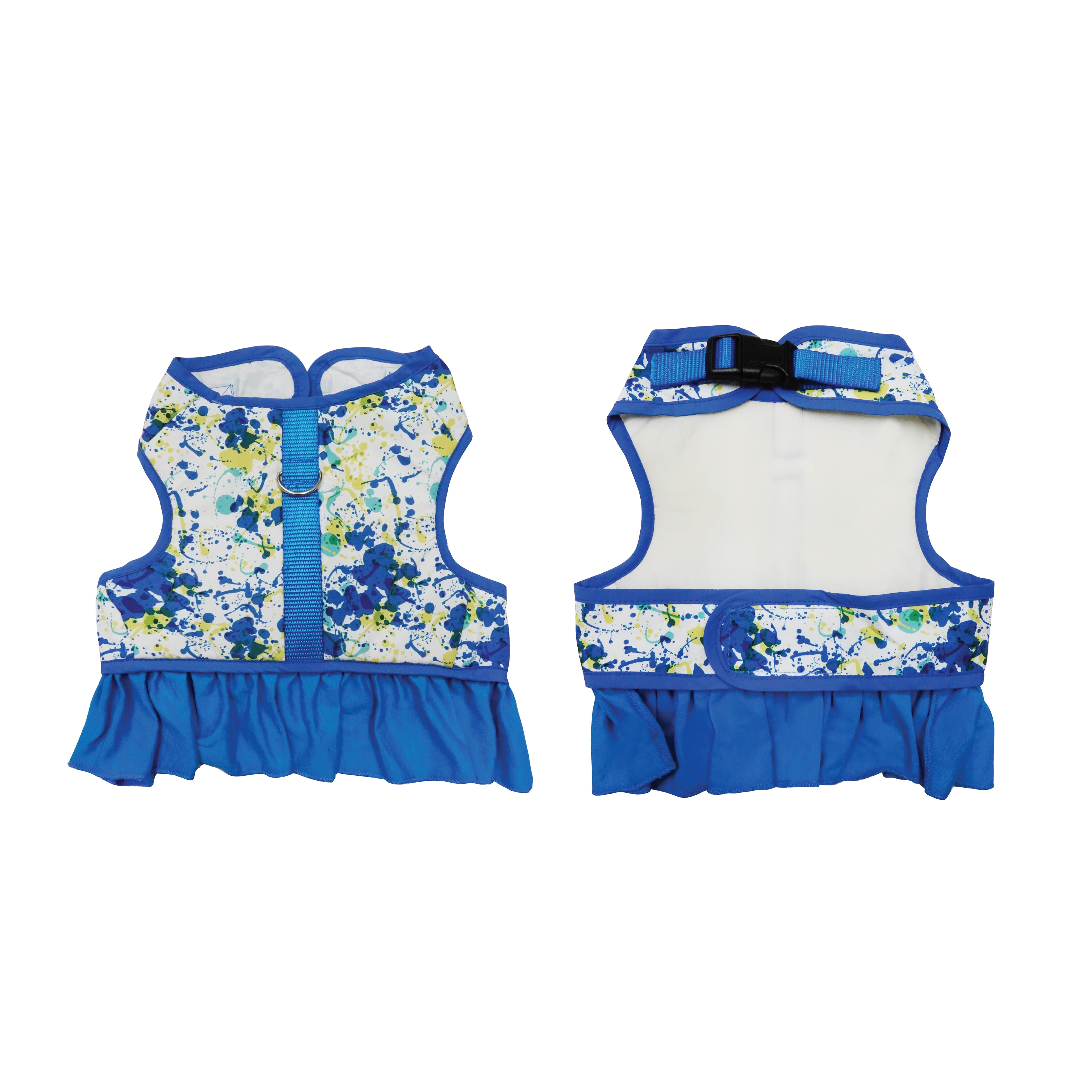 Best Furry Friends Harness for Dogs or Cats, Color Splat Ruffle, Large/X-Large
