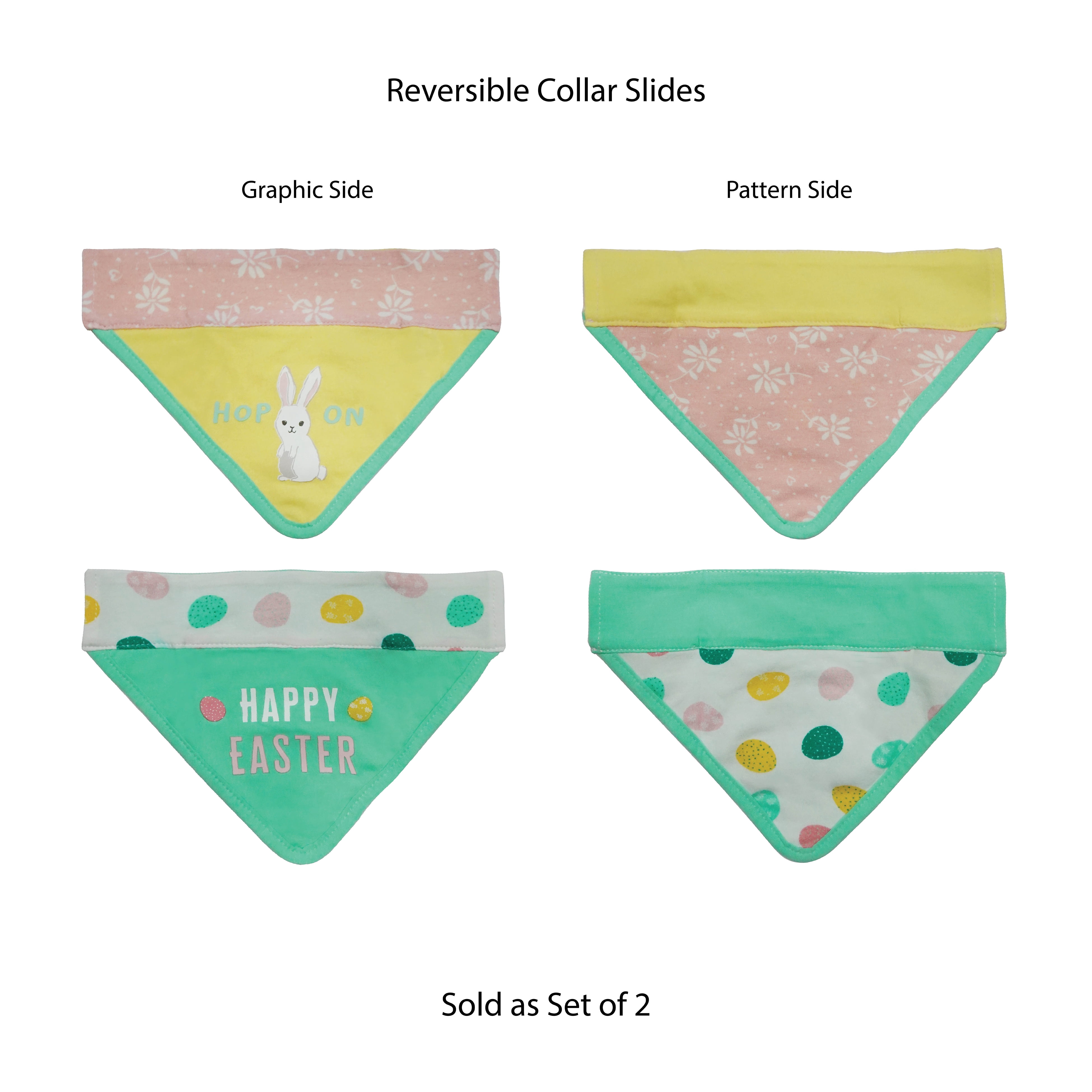 Best Furry Friends Bandana Collar Slide for Dogs or Cats (set of 2), Easter, Large/X-Large