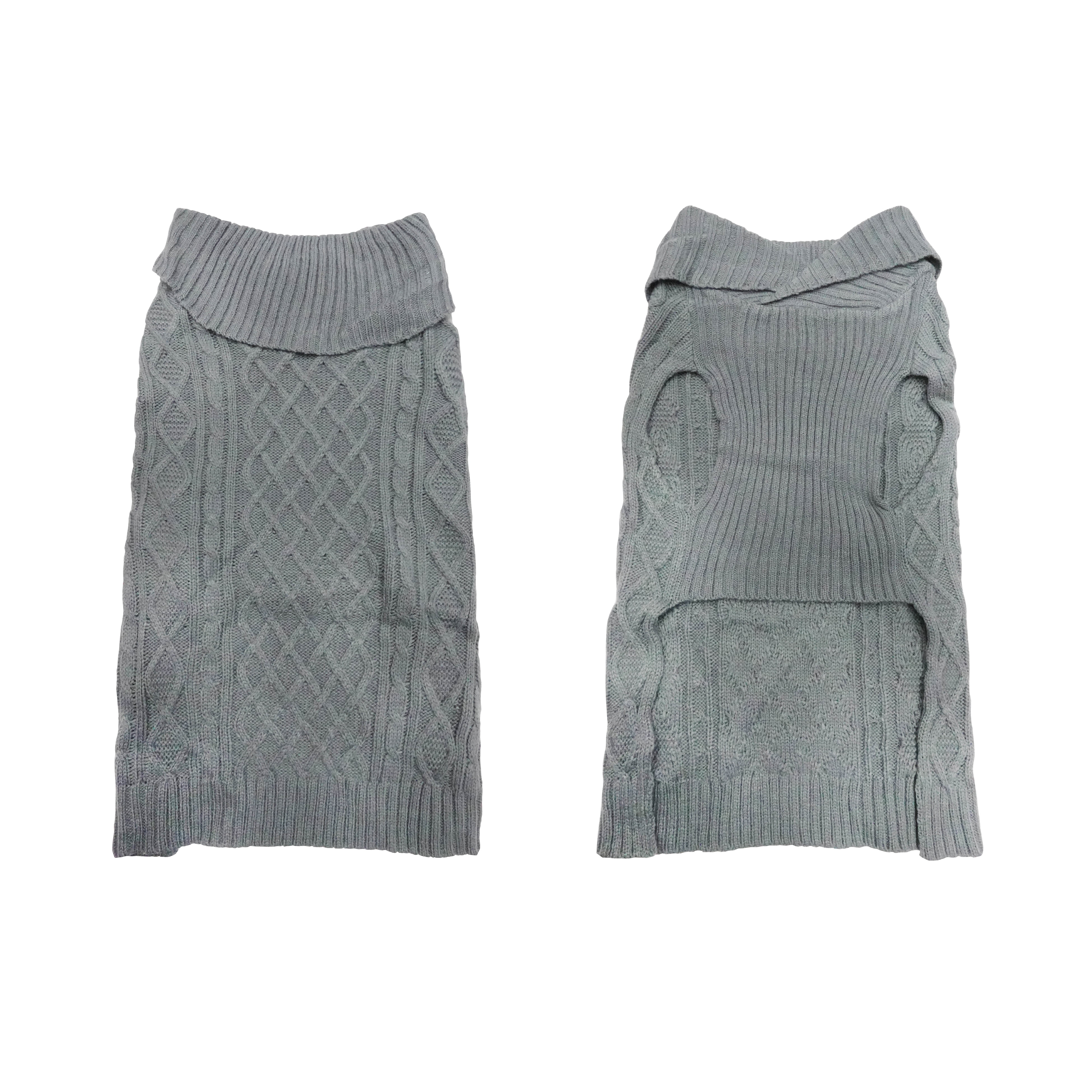 Best Furry Friends Turtleneck Sweater for Dogs or Cats, Gray, Medium