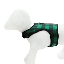 Best Furry Friends Harness for Dogs or Cats (lined), Green Buffalo Check, Small/Medium