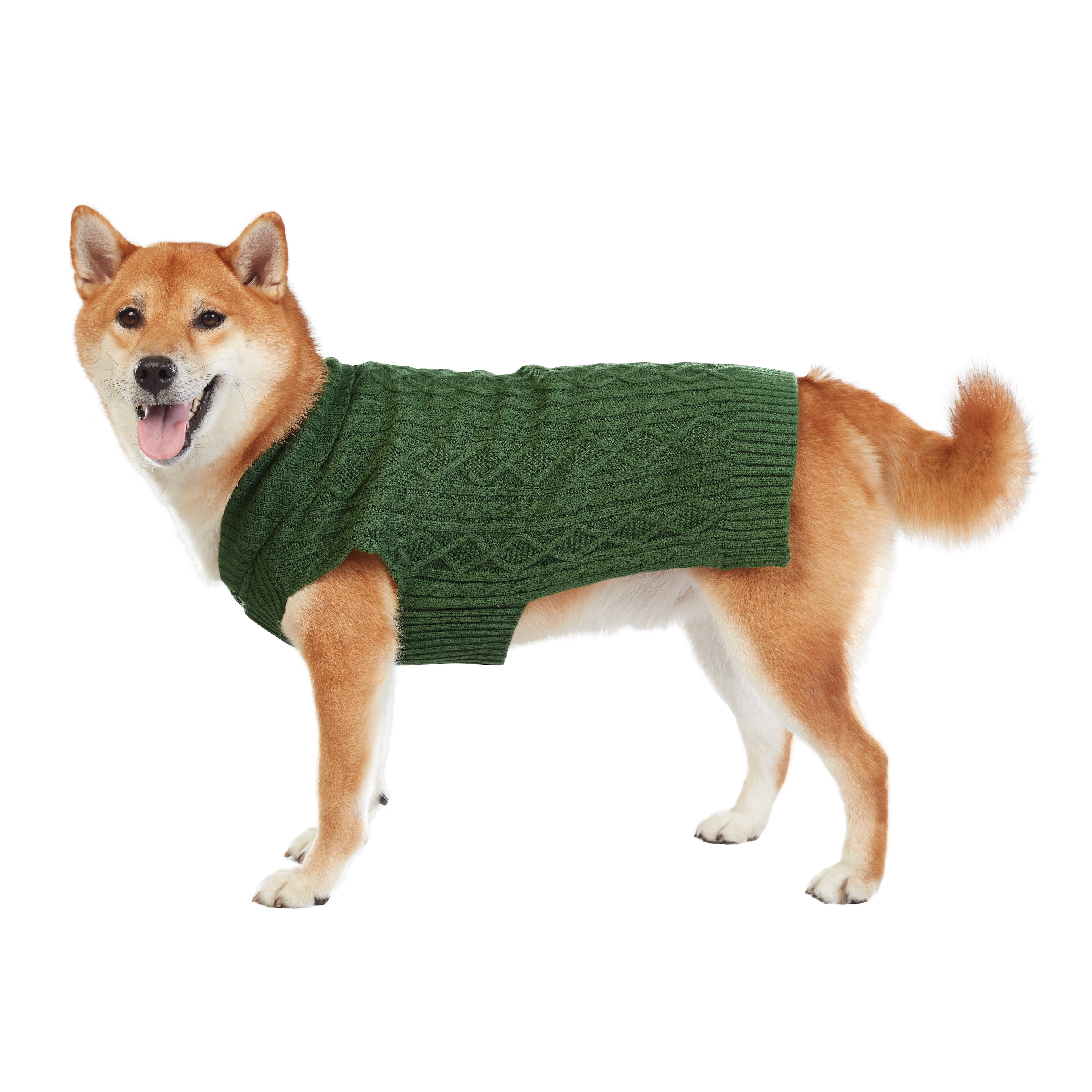 Best Furry Friends Turtleneck Sweater for Dogs or Cats, Green, Medium