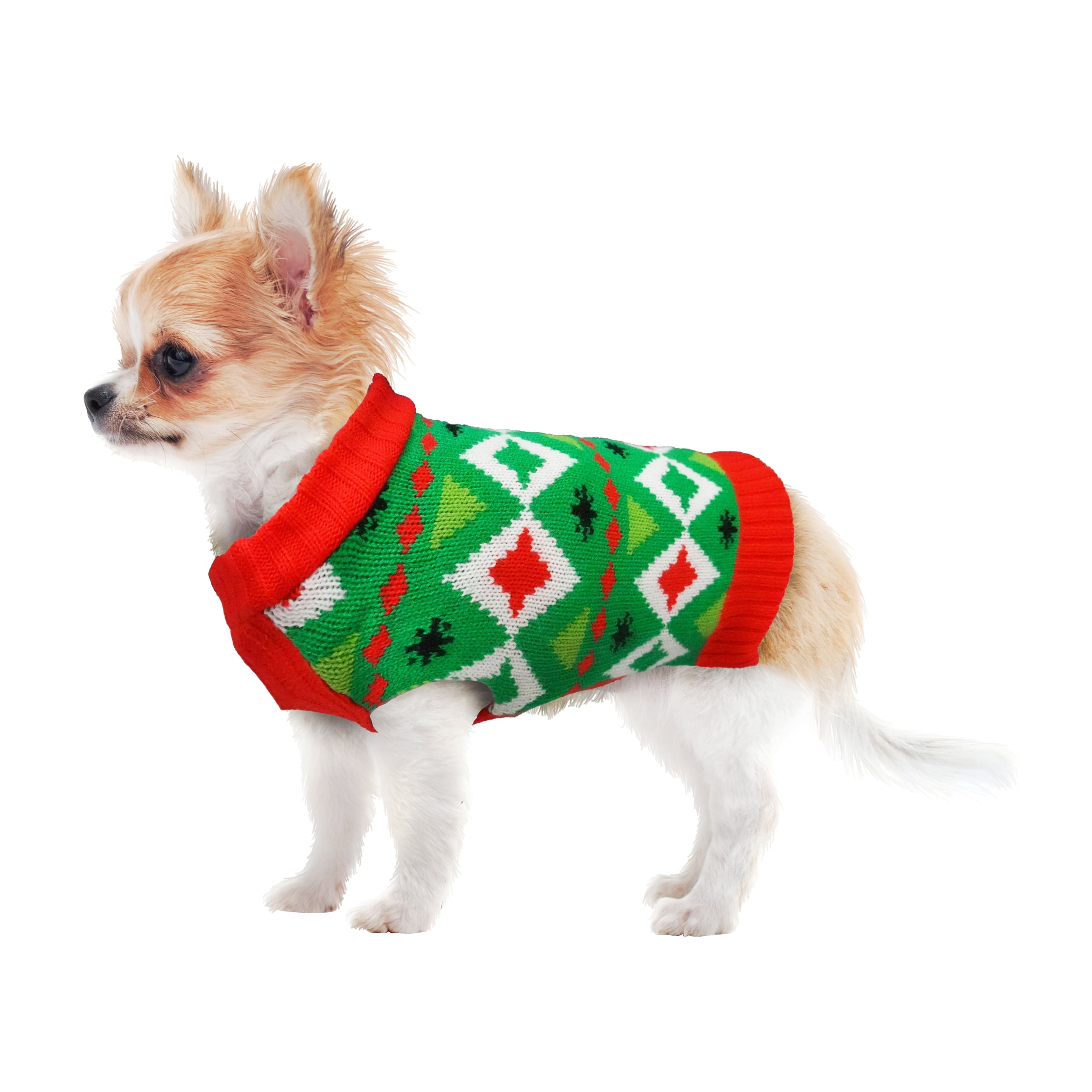 Best Furry Friends Sweater for Dogs or Cats, Holiday Argyle, Medium