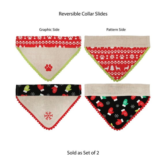 Best Furry Friends Collar Slide for Dogs or Cats (Set of 2), Holiday, Small/Medium