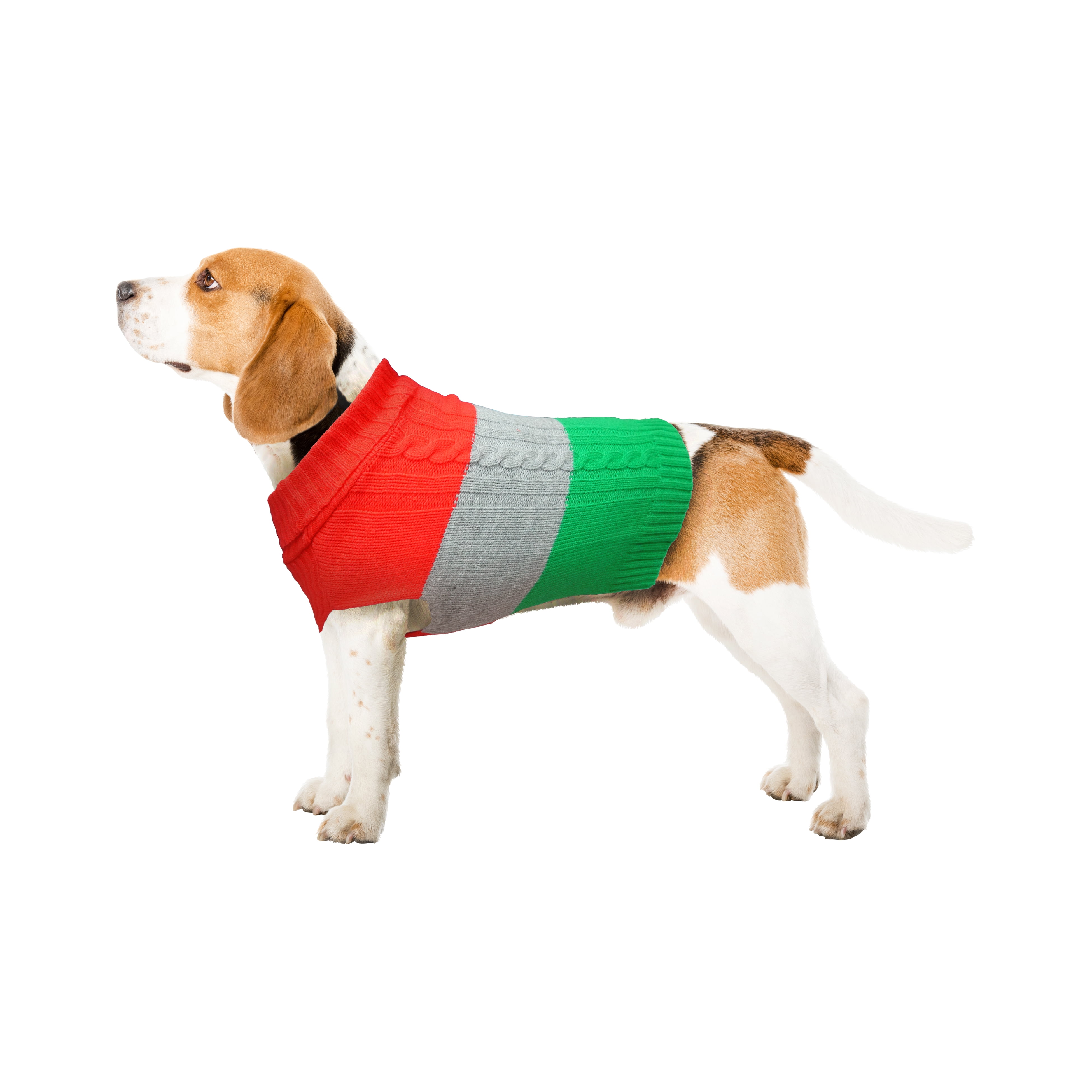 Best Furry Friends Sweater for Dogs or Cats, Holiday Color-Block, Small