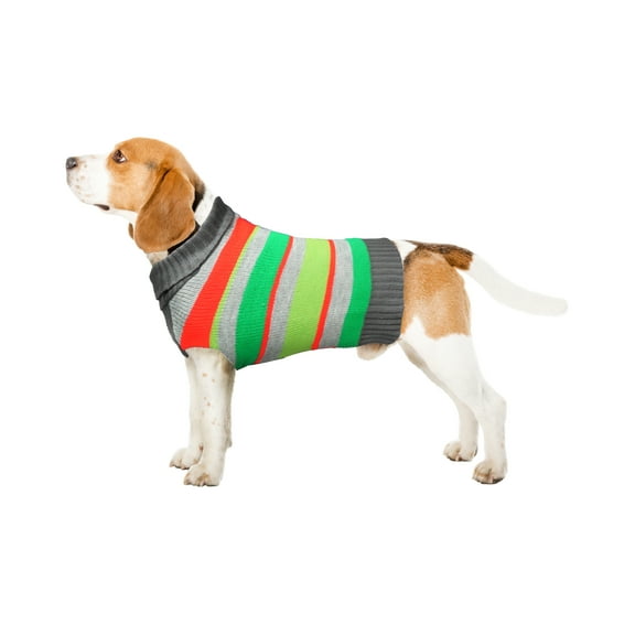 Best Furry Friends Sweater for Dogs or Cats, Holiday Stripe, Medium