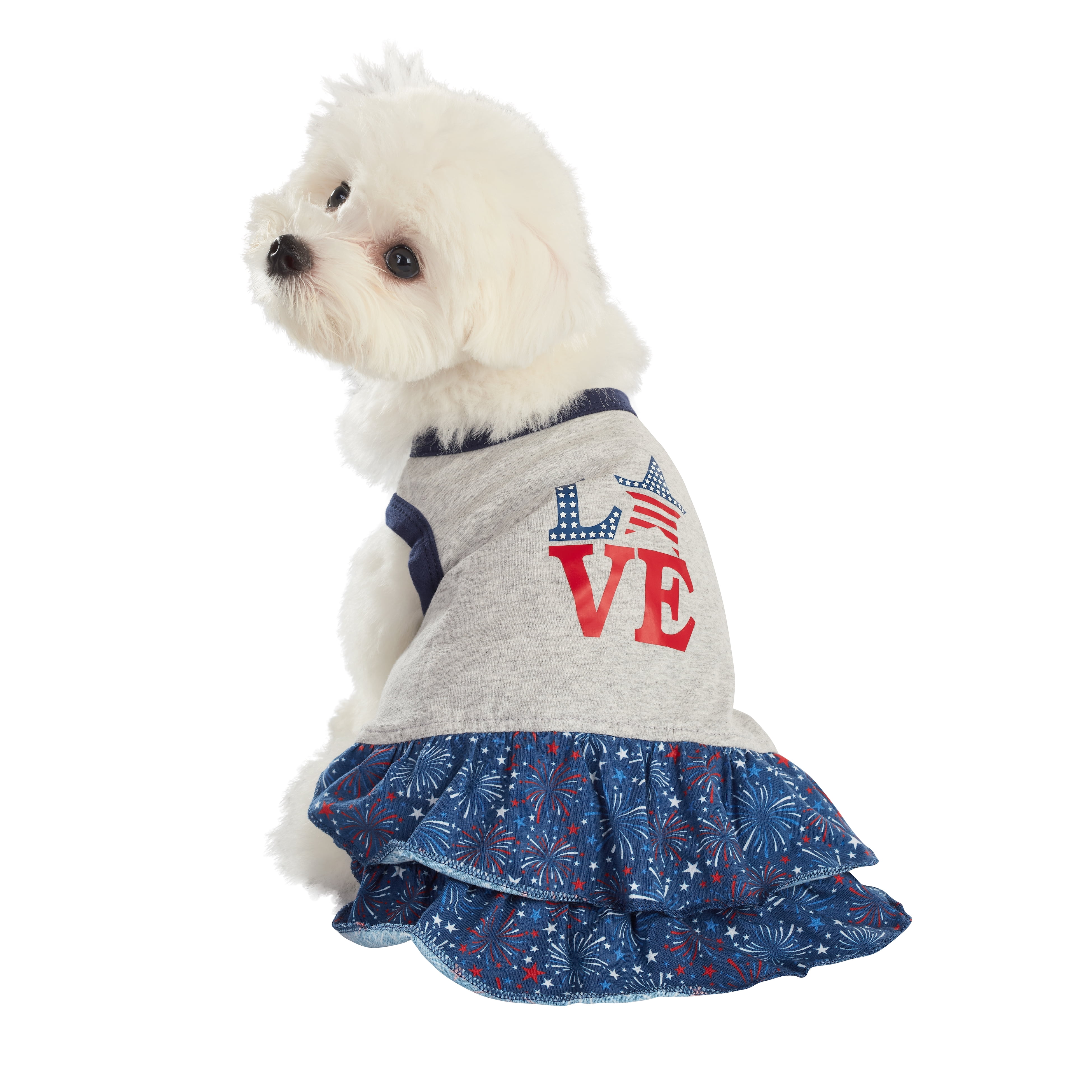 Best Furry Friends Dress for Dogs or Cats, Patriotic Love, X-Large