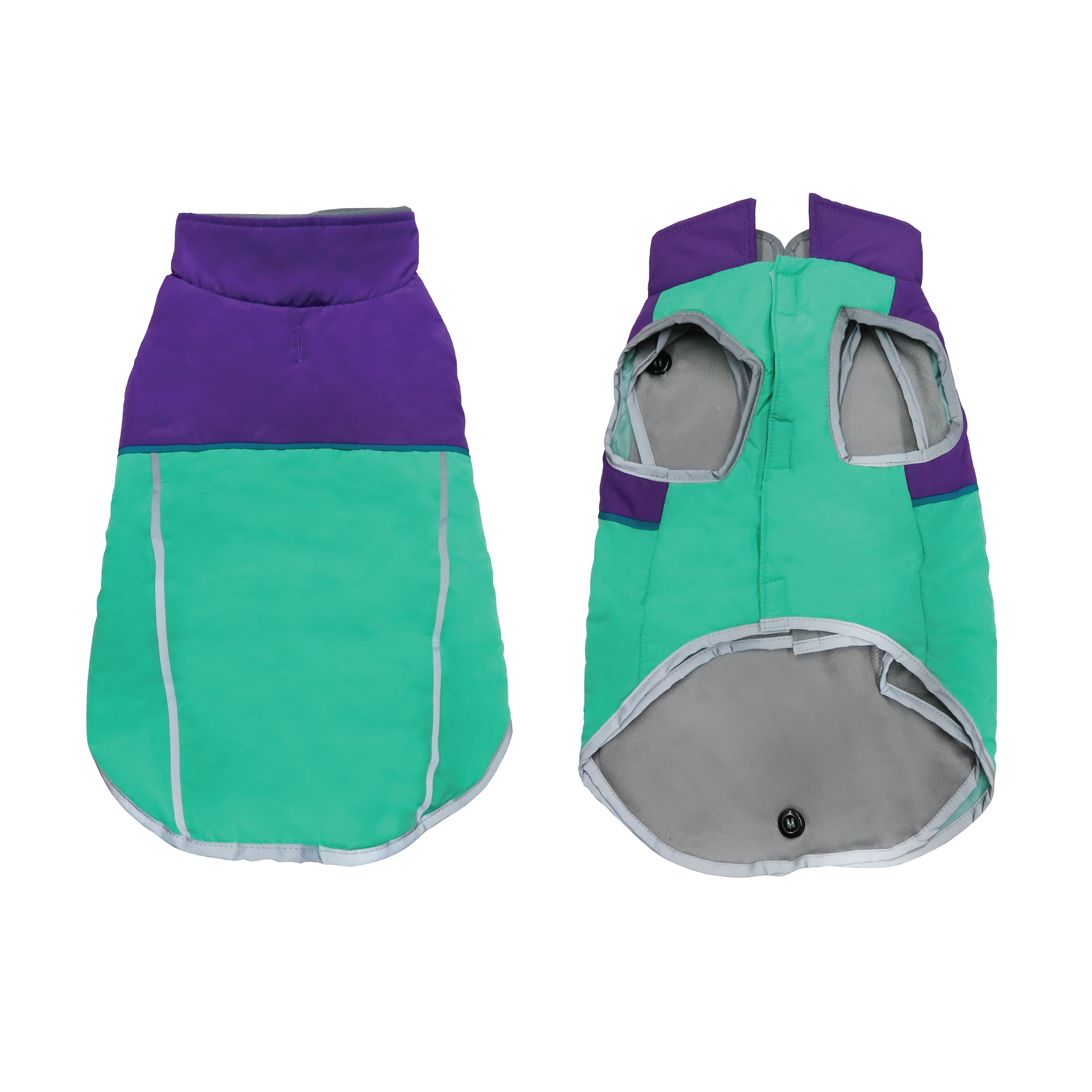 Best Furry Friends Layered Coat for Dogs or Cats, Purple, Medium