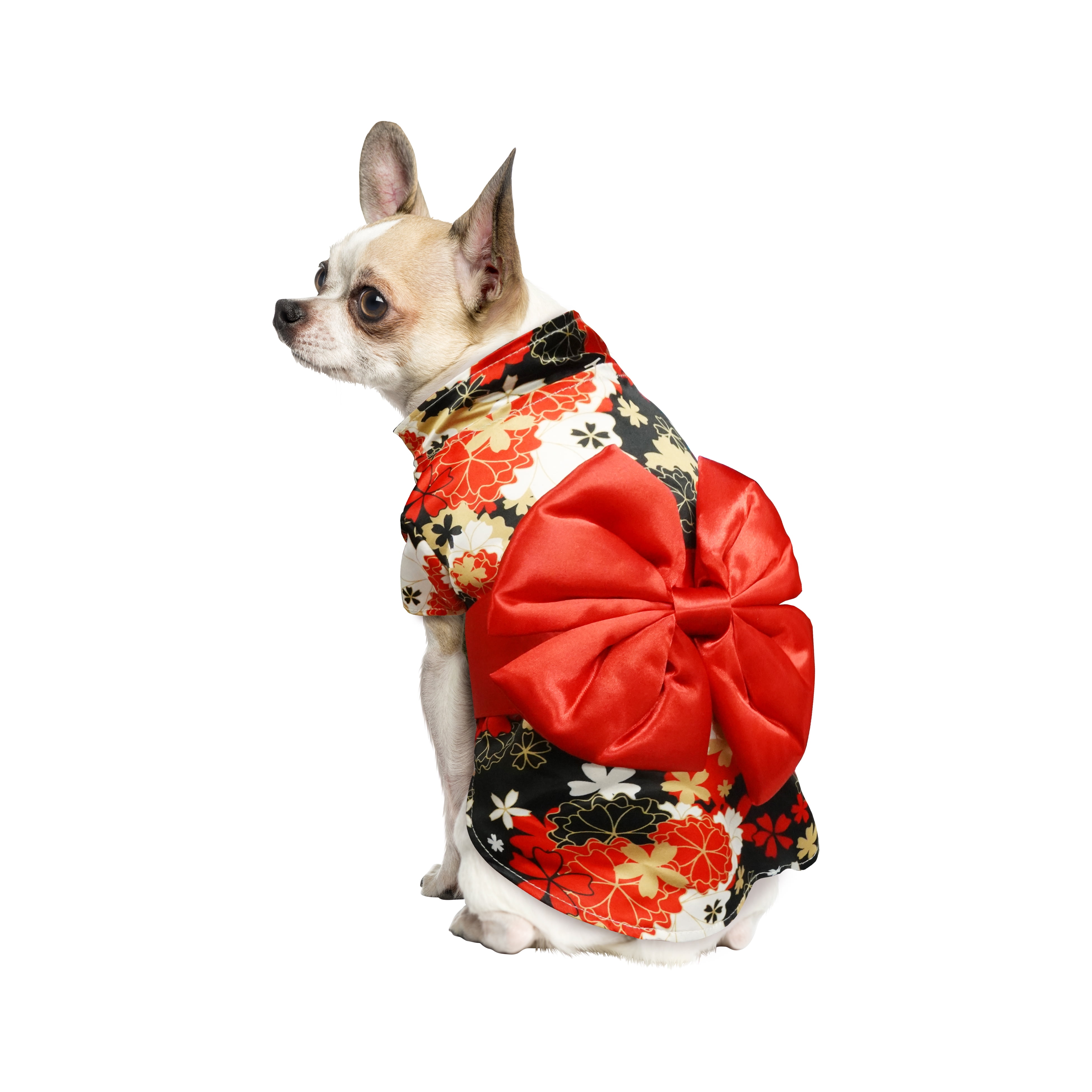 Best Furry Friends Costume for Dogs or Cats, Red Kimono, Small