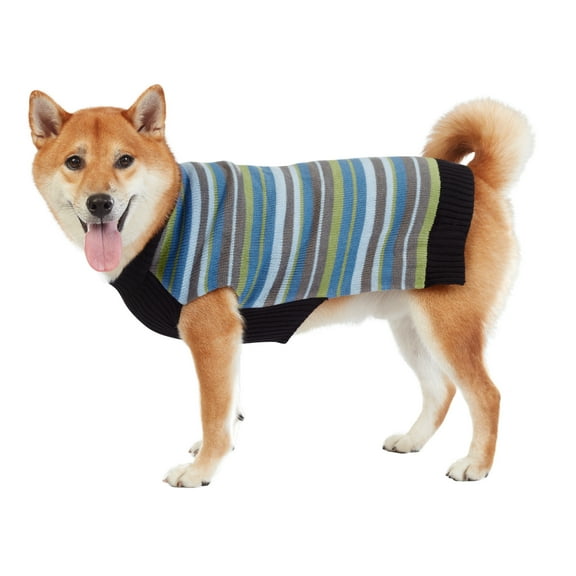 Best Furry Friends Sweater for Dogs or Cats, Slate Stripe, X-Small