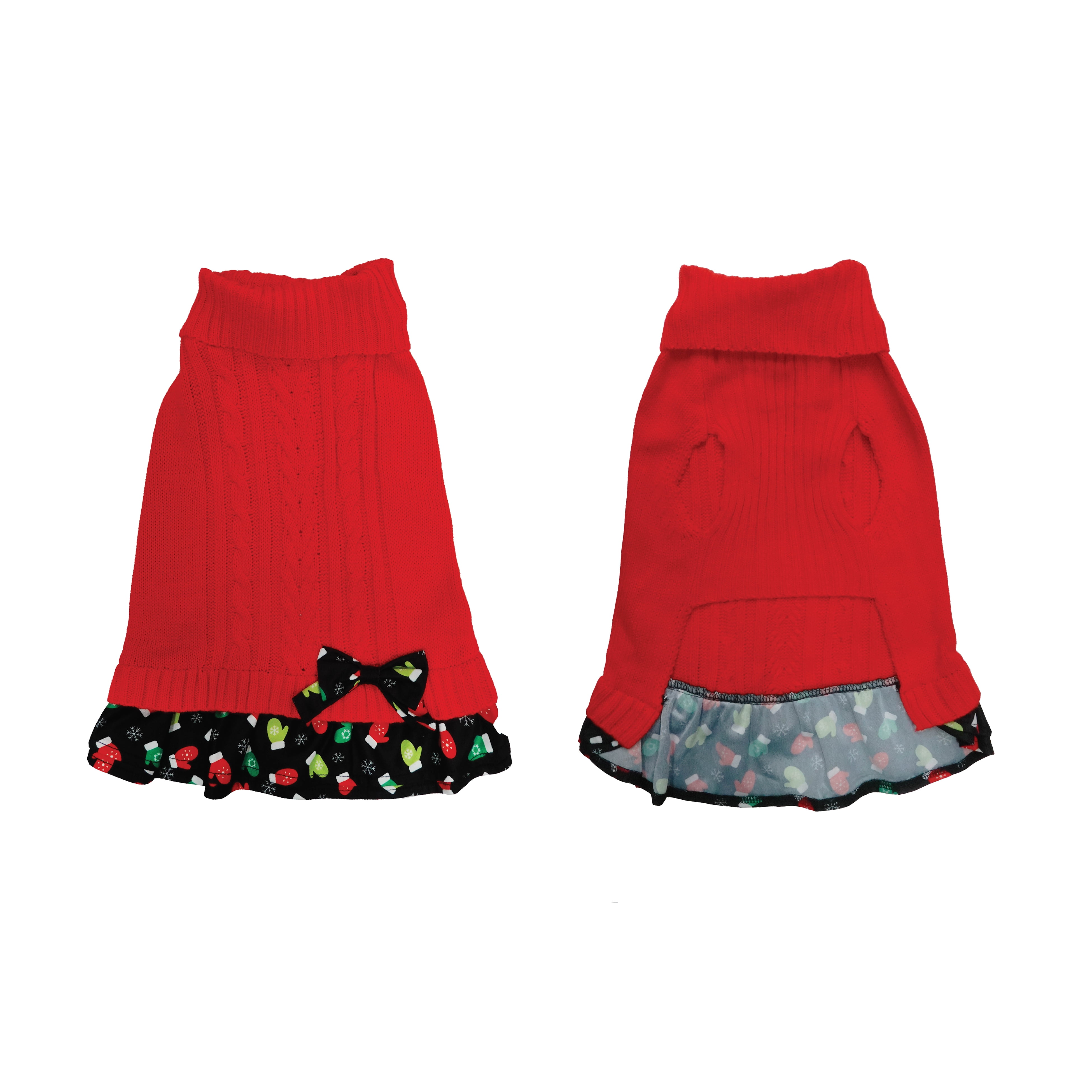 Best Furry Friends Sweater Dress for Dogs or Cats, Snow Mitten, Small