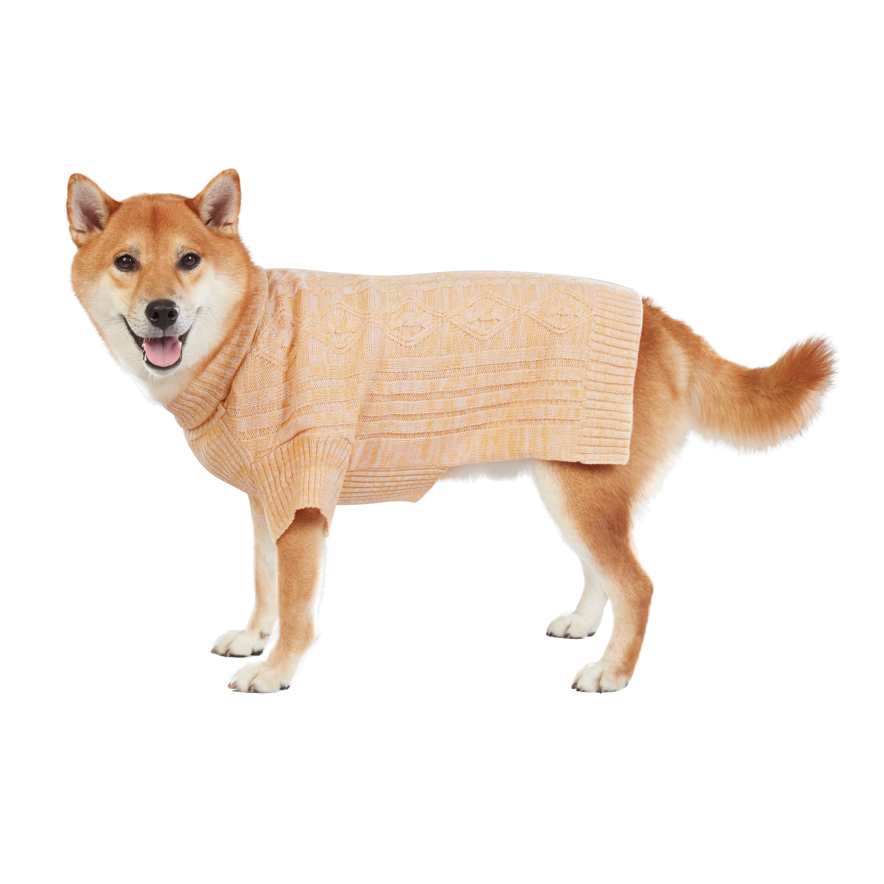 Best Furry Friends Turtleneck Sweater for Dogs or Cats, Speckled Wheat, Large