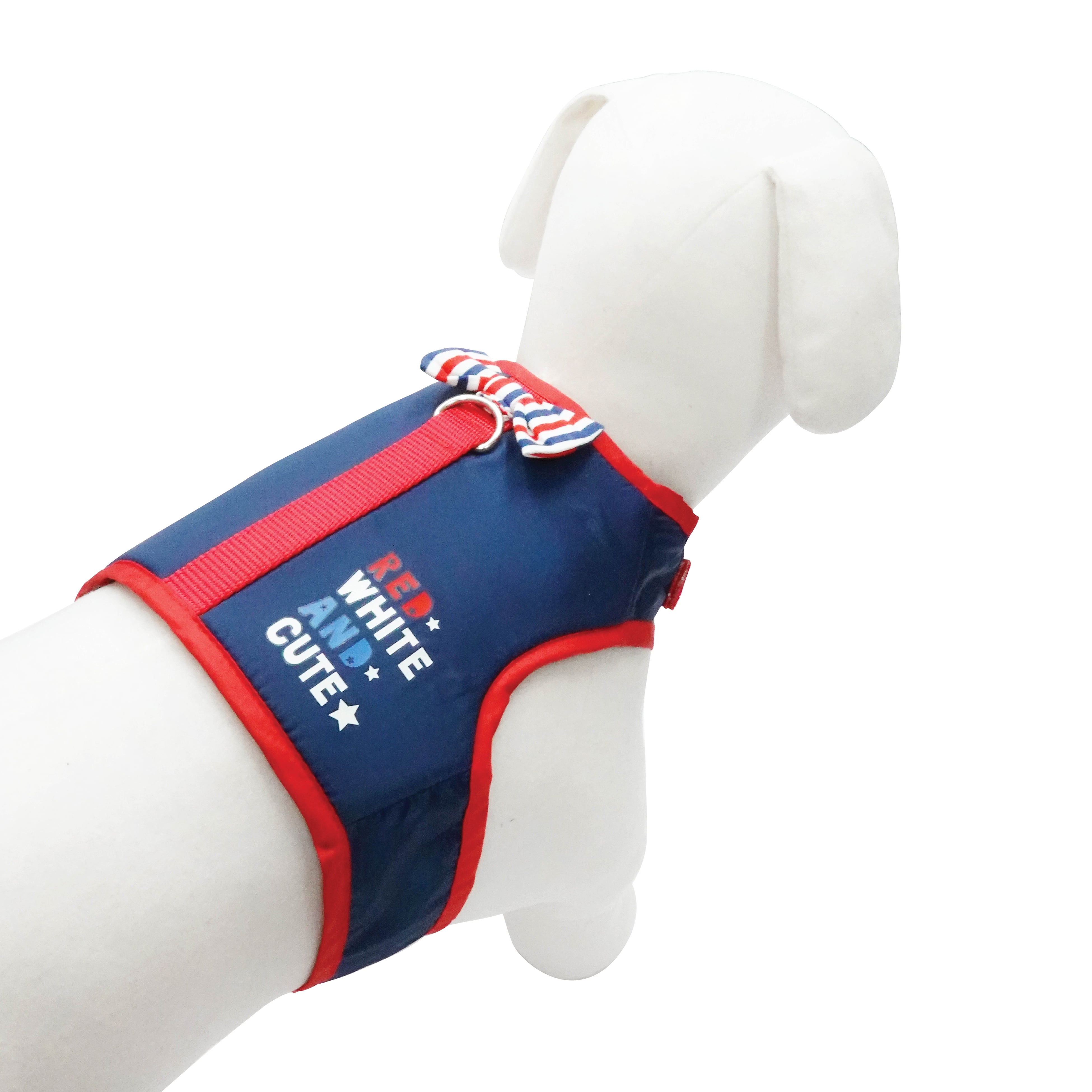 Best Furry Friends Harness for Dogs or Cats, Red White & Cute, Large/X-Large