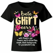 Best GIMI Ever Grandma's Day TShirt Vibrant Flowers Butterflies Black Tee