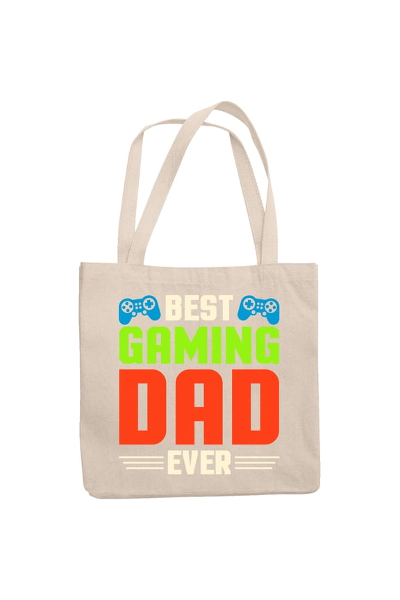 Best Gaming Dad Ever, Gamer Father's Day, 12oz Canvas Tote Bag