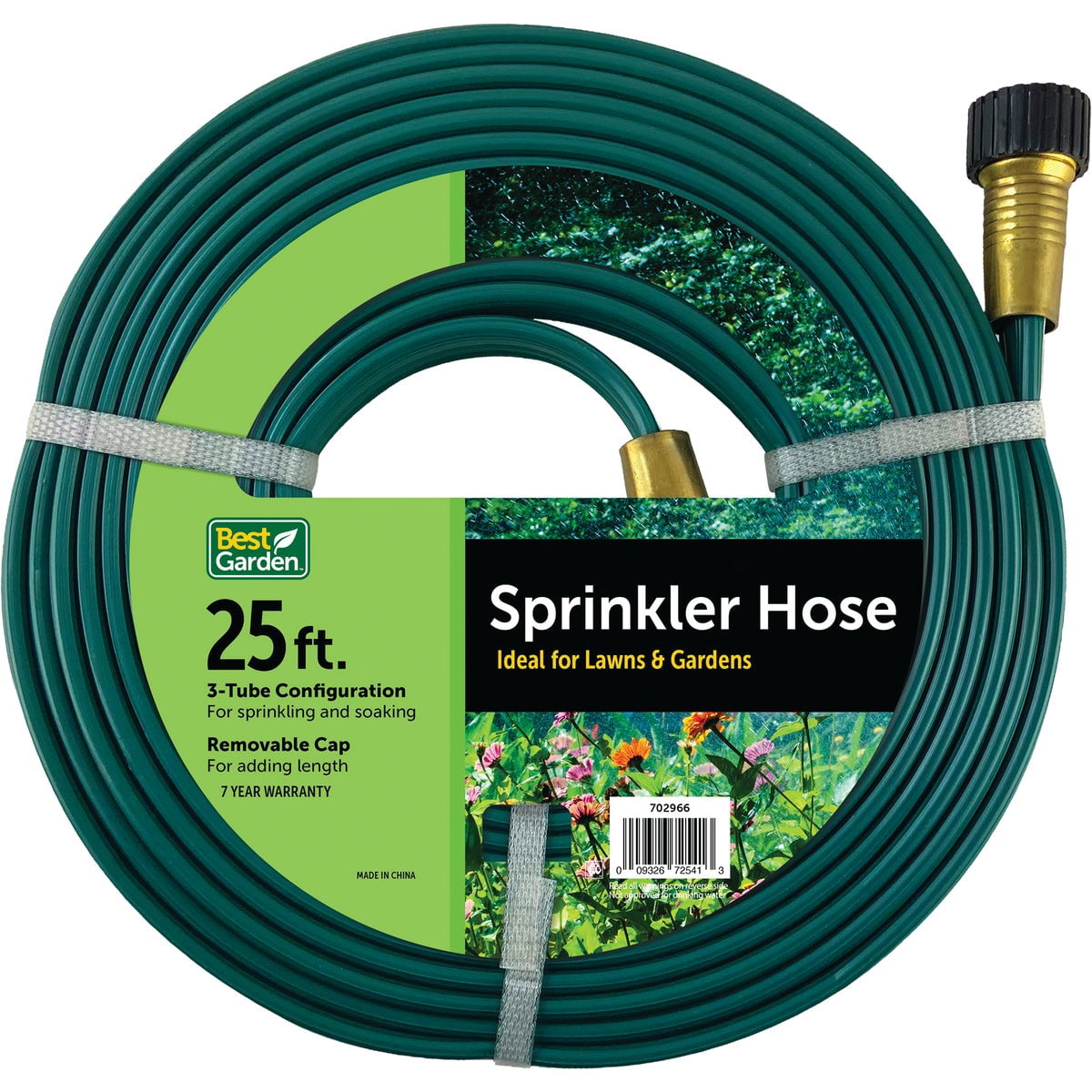 Best Garden Flexon 5/8 In. Dia. x 25 Ft. 3-Tube Sprinkler Hose DBFS25CNV2