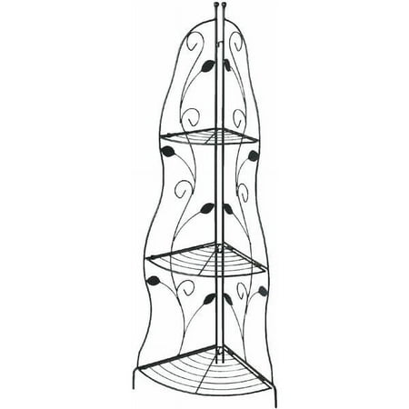 Best Garden Black Steel 45 In. Corner Plant Stand