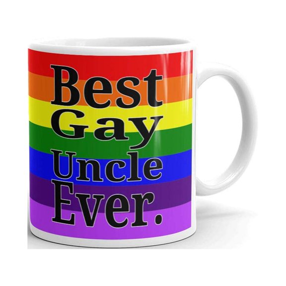Best Gay Uncle Ever Pride Funny Coffee Tea Ceramic Mug Office Work Cup Gift 15 oz
