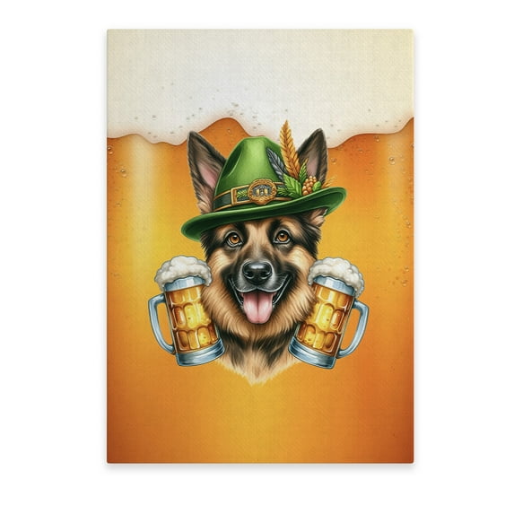 Best German Shepherd Dad Proud Beer Lover Happy Oktoberfest Vertical Matte Canvas Poster Alsatian Dog Lover Gifts Wall Art Home Decor - 02016