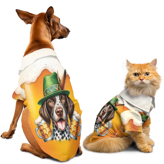 Best German Shorthaired Pointer Dad Proud Beer Lover Happy Oktoberfest Hawaiian Summer Shirt for Small Medium Large Dog Cat GSP Lover Dog Gift - 02016