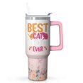 thumbnail image 1 of Best Gift for Mom This Year - 40oz Stainless Steel Tumbler with Straw - Large Capacity Leakproof Cup - For Iced Coffee Tea Water - Mother's Day Approved, 1 of 5
