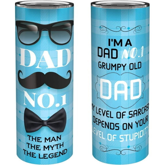 Best Gift For NO.1 Dad From Kids - Father''s Day, Birthday or Christmas Day Gift For Dad, Men, Husband, New Dad, Step Dad And Bonus Dad - Unique And Ideal Gift From Kids - 20 Oz Tumbler