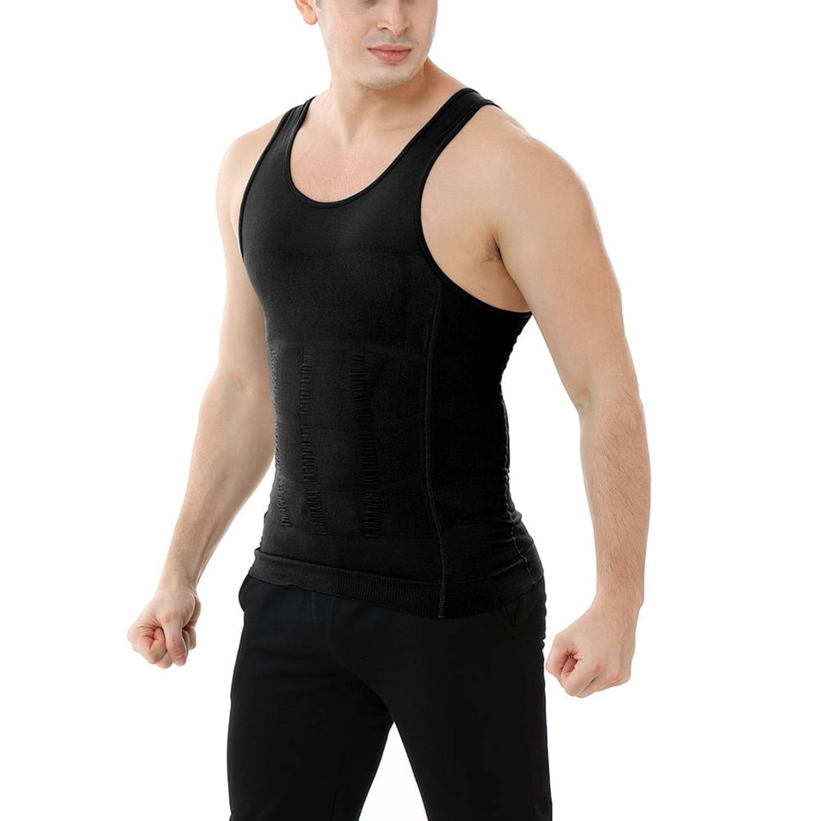 Best Gift! QWANG Men Slimming Body Shaper Male Compression Shirt Shapewear  Tank Top 