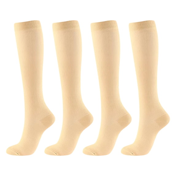 Best Gift for Women 4pair Unisex Compression Socks Zipper Stretch Leg Support Open Toe Knee Stockings