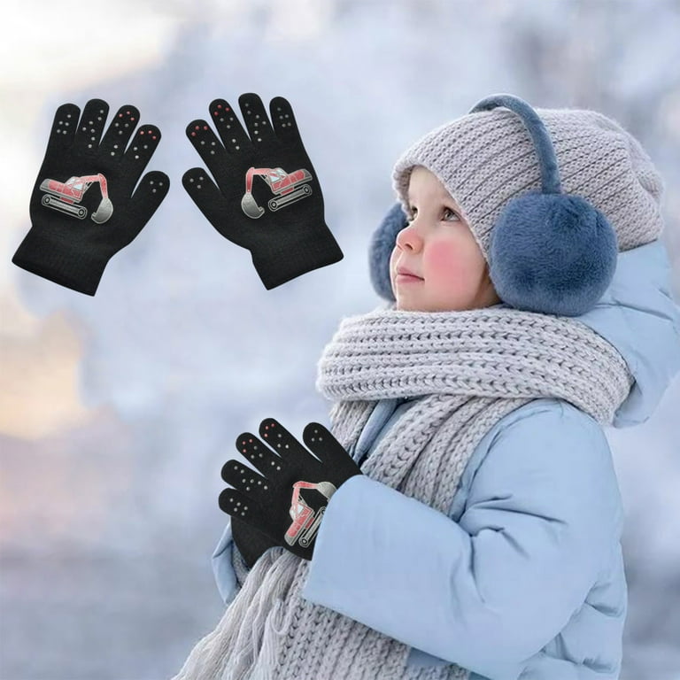 Best Gifts 8 Year Old Boy Toddler Gloves C Fishing Gloves Knitted Flannel Thickened Patterned Mittens One Size Walmart