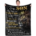 thumbnail image 1 of Best Gifts for Son, Funny Son Gifts from Dad Mom, Unique Birthday Gifts for Son from Parents, Son Birthday Gift Ideas, to My Son Gifts for Graduation Christmas, Soft Warm Throw Blanket Son, 1 of 6