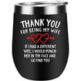 thumbnail image 1 of Best Gifts for Wife- Thanks for Being My Wife Wine Tumbler- Romantic Gifts for Her Women Wife Couple Soulmate On Wedding Anniversary Valentines Day (Black), 1 of 6