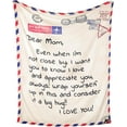 thumbnail image 1 of Best Gifts for Mom for Birthday, Mothers Day, Christmas, Super Soft, Warm & Comfy Dear Mom Throw Blanket Gift from Daughter Son, 70 x 55, 1 of 5