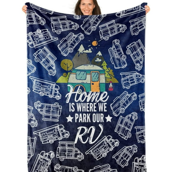 Best Gifts for RV Owners, Camping Throw Blanket for Camp Lovers, Flannel Blankets for Bed Sofa Couch 50*60es, Park