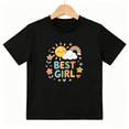 thumbnail image 1 of Best Girl Sun Rainbow Girls Graphic Tee, Cute Retro Flower 100% Cotton Kids Short Sleeve T-Shirt 4-13Y, 1 of 5
