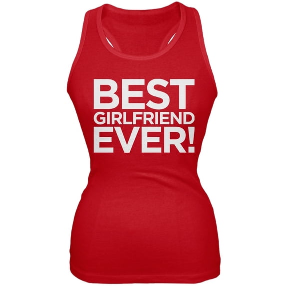 Best Girlfriend Ever Red Juniors Soft Tank Top - Small