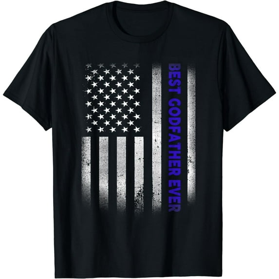 Best Godfather Ever American Flag 4th Of July Funny Creative Graphic T-Shirt Funny Creative Graphic T-Shirt