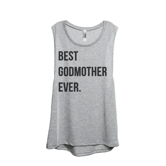 Best Godmother Ever Women's Fashion Sleeveless Muscle Tank Top Tee Sport Grey Medium