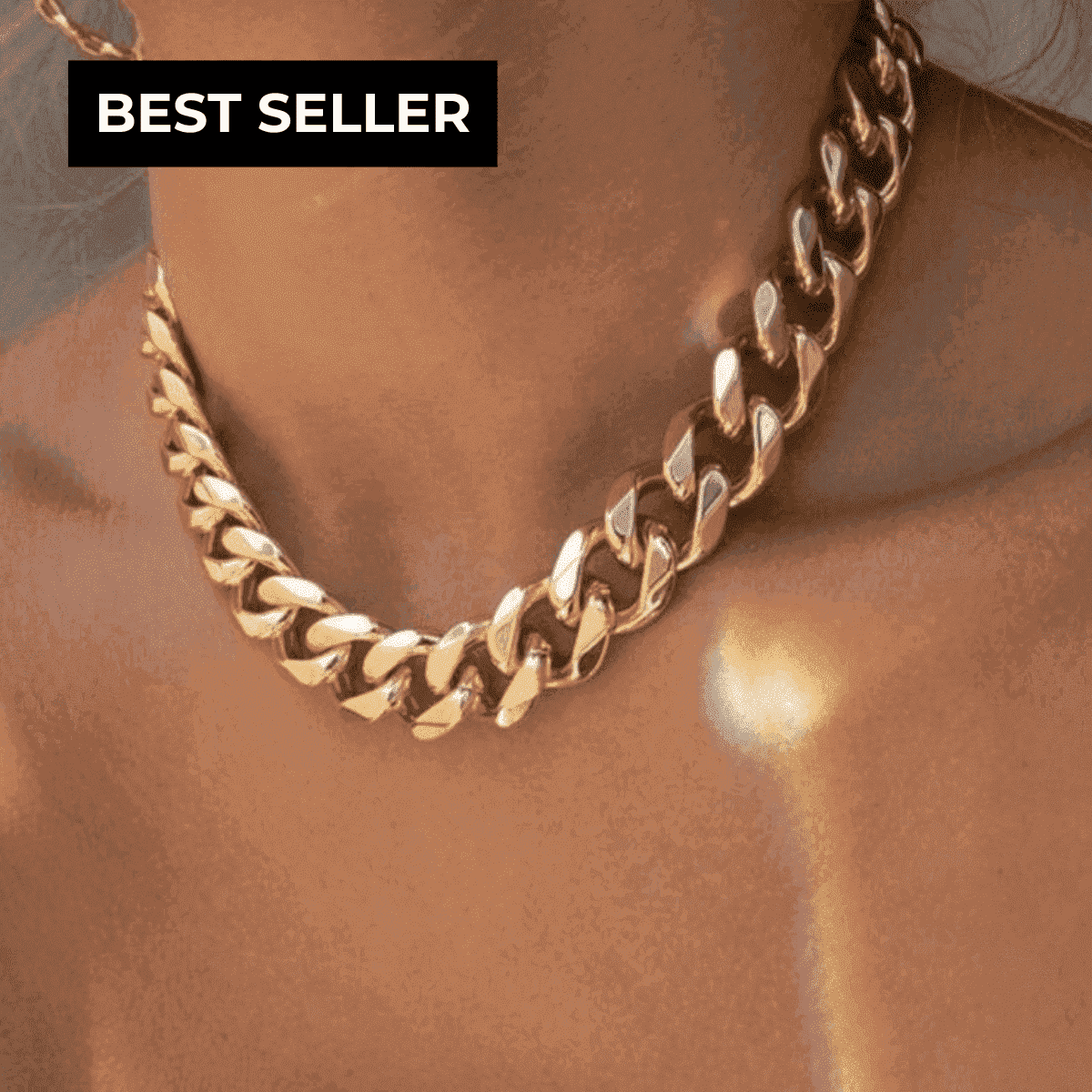 18K Gold Chunky Chain Necklace Women's, Best Trending Trendy Gold Chunky Chain Necklace Gift for Women, Lady, Mother, Wife, Mason & Madison Co.