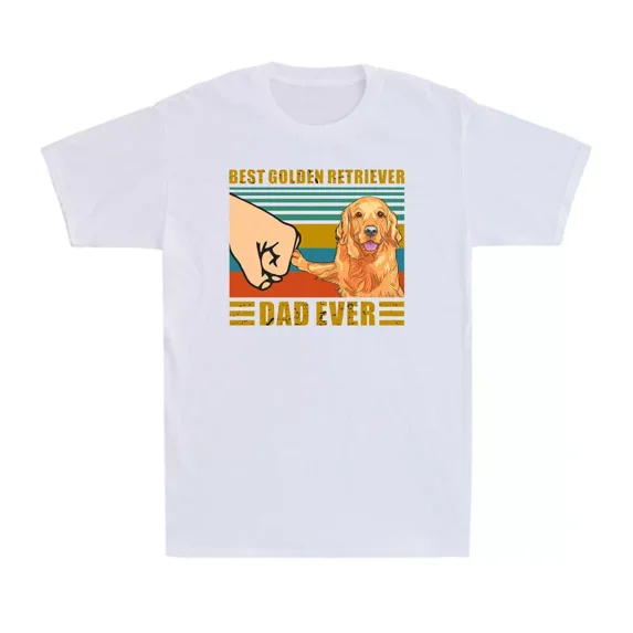 Best Golden Retriever Dad Ever Funny Father's Day Dog Lover Gift Unisex T-Shirt