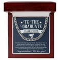 thumbnail image 1 of Best Graduation Gifts for Him, High School Graduation Gift, College Graduation Gift, To The Graduate, Cuban Link Chain, Stainless Steel or Yellow Gold, Message Card & Gift Box, 1 of 5