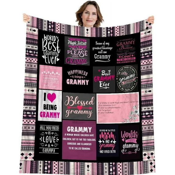 Best Grammy Blanket Gifts for Grammy from Grandchildren Grandaughter Grandson | Best Grammy Ever Blanket Gifts | Grammy Mothers Day Birthday Gifts Grandma Throw Blanket 50\u201d X 60\u201d